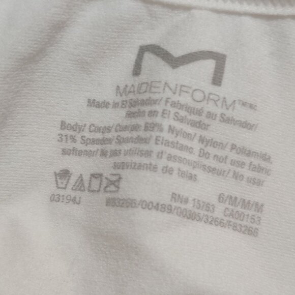 Maidenform M White Shaping Cami W83266 Firm Tummy Control Adjustable Smooth Tank - Picture 6 of 7